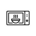 Black line icon for Bake, cook and oven