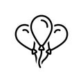 Black line icon for Balloons, party and celeb
