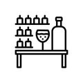 Black line icon for Bar, tavern and pub