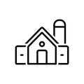 Black line icon for Barn, storehouse and grainery