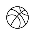 Black line icon for Basketball, circle and play