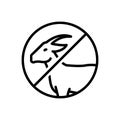 Black line icon for Beastiality, animal and brute