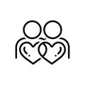 Black line icon for Belong, pertain and together