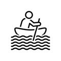 Black line icon for Boating, paddle and sailing