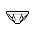 Black line icon for Briefs, knickers and cloth