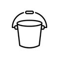 Black line icon for Bucket, pail and plastic