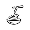 Black line icon for Bukkake, cream and food