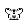 Black line icon for Butterfly, dragonfly and freedom