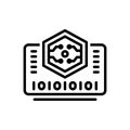 Black line icon for Bytes, system coding and computer Royalty Free Stock Photo