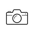 Black line icon for Camera, gadget and upload