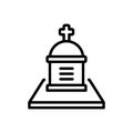 Black line icon for Cemetery, churchyard and necropolis