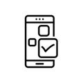 Black line icon for Check app, aprove and application Royalty Free Stock Photo