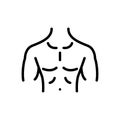 Black line icon for Chest, bosom and breastplate Royalty Free Stock Photo