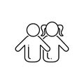 Black line icon for Children, brood and progeny Royalty Free Stock Photo