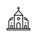 Black line icon for Church, belief and bible Royalty Free Stock Photo