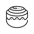 Black line icon for Cinnamon roll, and pastry