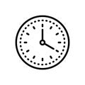 Black line icon for Clock, time keeper and countdown