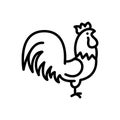 Black line icon for Cock, roaster and meat Royalty Free Stock Photo