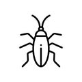 Black line icon for Cockroach, blattodea and bug