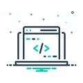 Black line icon for Coding, website and script Royalty Free Stock Photo