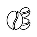 Black line icon for Coffee bean, food and seed