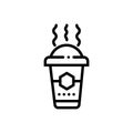 Black line icon for Coffee to go, and beverage