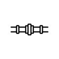 Black line icon for Connectors, joiner and technology