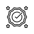 Black line icon for Correct, done and select Royalty Free Stock Photo