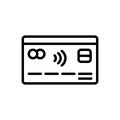 Black line icon for Credit Card, consumer and economy