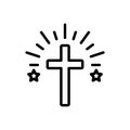 Black line icon for Cross, faith and mythology