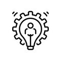 Black line icon for Development, evolution and cog