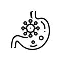 Black line icon for Disease, stomach and gastric