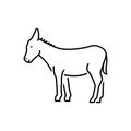 Black line icon for Donkey, mule and jackass