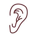 Black line icon for ear hear human listen sense sound