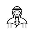 Black line icon for Eastern, arabic and saudi man