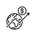 Black line icon for Economy, business and diagram