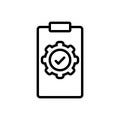 Black line icon for Execute, accomplish and perform