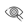 Black line icon for Eye detect, intelligent and magnifying