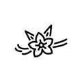 Black line icon for flower, beautiful and vanilla