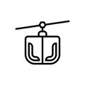 Black line icon for Funicular, ropeway and climbing