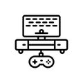 Black line icon for Game, control and console Royalty Free Stock Photo