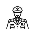 Black line icon for General, widespread and police