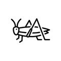 Black line icon for Grasshopper, bizarre and locust