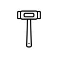 Black line icon for Hammer, equipment and shattered Royalty Free Stock Photo