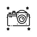 Black line icon for Hasselblad, camera and technology Royalty Free Stock Photo