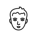 Black line icon for head, portrait and profilehuman