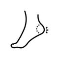 Black line icon for Heel, foot and ankle Royalty Free Stock Photo