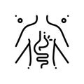 Black line icon for Hernia, inguinal and stomach