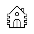 Black line icon for hideaways, bath and cabin Royalty Free Stock Photo