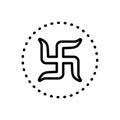 Black line icon for Hindu, race related and faith